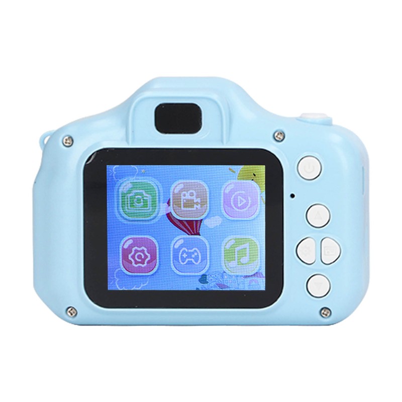 Kids Camera 2.0in IPS Screen Blue Comfortable Grip Rounded Body