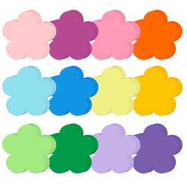 Whaline 120Pcs Flower Cutouts 12 Colors 5.9 Inch Flower Shaped Cut Outs Rainbow Cardboard Paper Cutting for Spring Summer Party Back to School Classroom Decoration Valentine's Day Supplies
