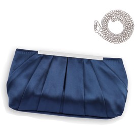 Minicloss Women's Satin Evening Bag Clutch Bag Elegant Chain Bag Handbag for Women Wedding Handbag Party Prom, blue