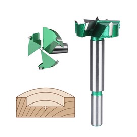 HUHAO Forstner Drill Bits 38mm (1-1/2 inch) Carbide Upgraded Version 3-Cutter Higher Hardness Wood Hole Saw Auger Opener Woodworking Drilling Tool Wood Cutter