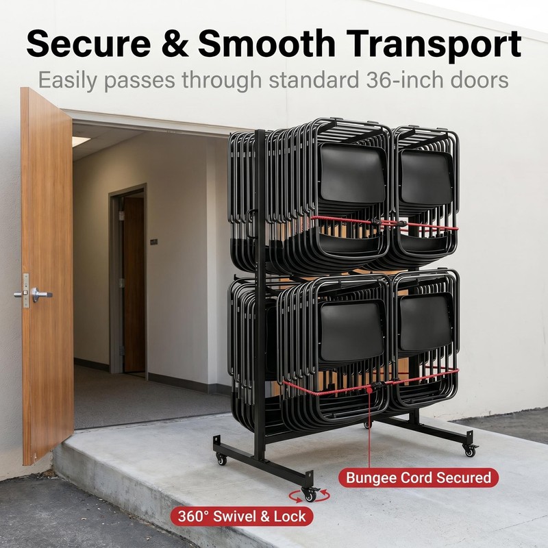 Heavy Duty Folding Chair Cart & Table Cart with Locking