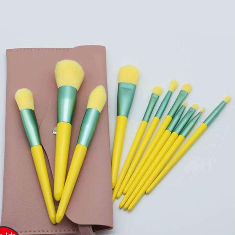 12pcs Cosmetic Brush Set Synthetic Fiber Wooden Handle Professional Makeup