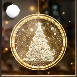 DAZZTIME Christmas Decorative Window Light, LEDs Christmas Lights Window with Suction Cup (Tree)