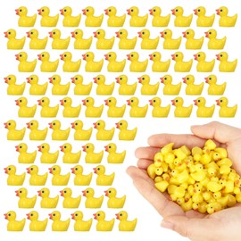 Yamitora Pack of 150 Mini Duck Figures Mini Resin Ducks Small Ducks Miniature Ducks for Aquarium Miniature Garden Dollhouse Craft Pot Decorations for DIY