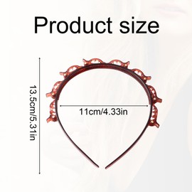 UILYNIU 4 Stück Haarreifen mit Klammern, Bangs Hairstyle Hairpin, Doppelschicht-Haarspangen, Haarreif mit Clips, Headband with Clips, Stylische Haarreifen, Styling-Zubehör für Frauen