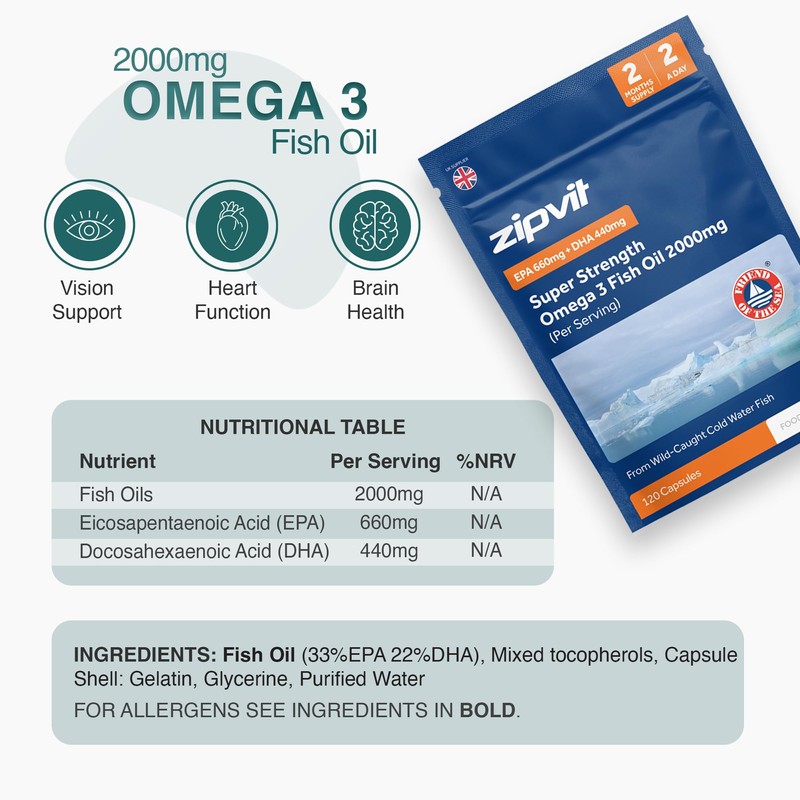 Zipvit Omega 3 Fish Oil 2000mg per Serving Including EPA