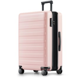 NINETYGO Large Checked Luggage 28 Inch, Checking In Luggage with Smooth Spinner Wheels, Expandable, Hard Shell PC Suitcase, Lightweight Travel Luggage, TSA Approved (Dogwood Pink, Rhine Max)