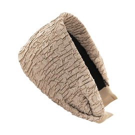axy Wide Headband Made of Crinkle Fabric Beautiful Women's Headband Hair Accessories Hair Band Hairband HR14C (Beige, Extra Wide)