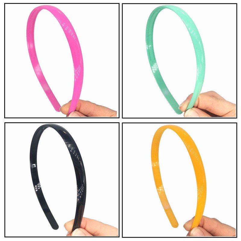 Yazon 15mm Plastic Headbands for Girls Women Colorful Headband with