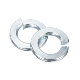 sourcing map 3/8" Split Lock Washer, 50Pcs Carbon Steel Spring Lock Washers Metal Split Ring Washer for Screw Bolts Machinery Silver Blue