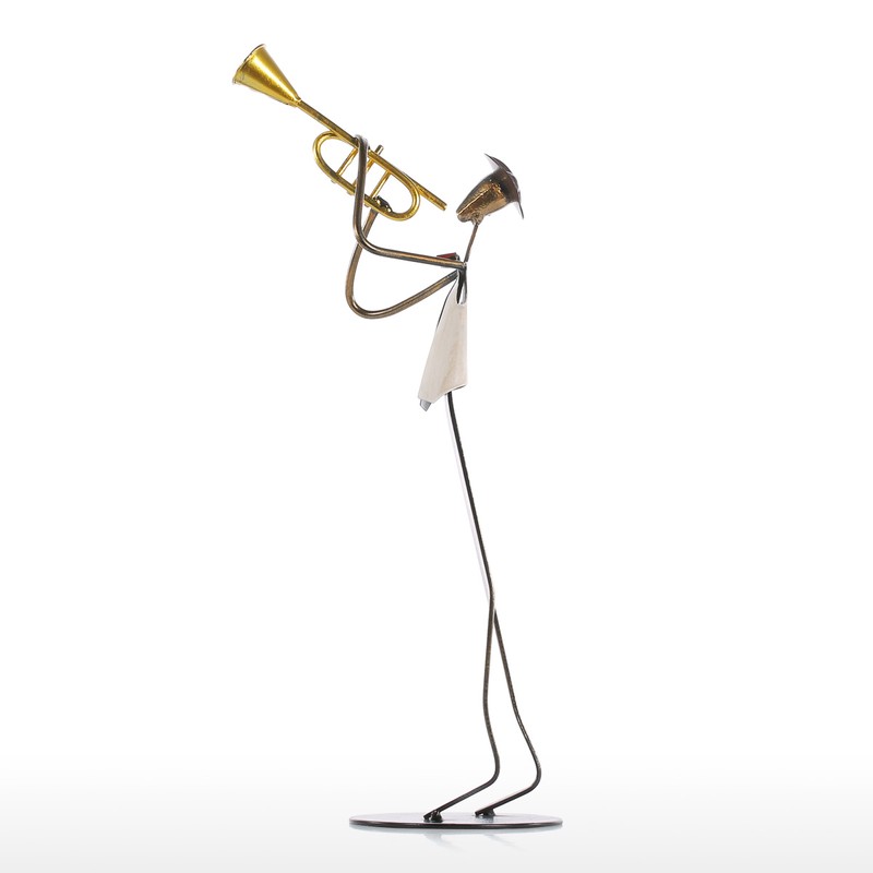 Cowboy Band / Trumpet Music Trumpet Playing Metal Iron Sculpture