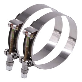 Glarks 2Pcs 86-94mm Stainless Steel T-Bolt Hose Clamps Turbo Intake Soft Hose Intercooler Clamps