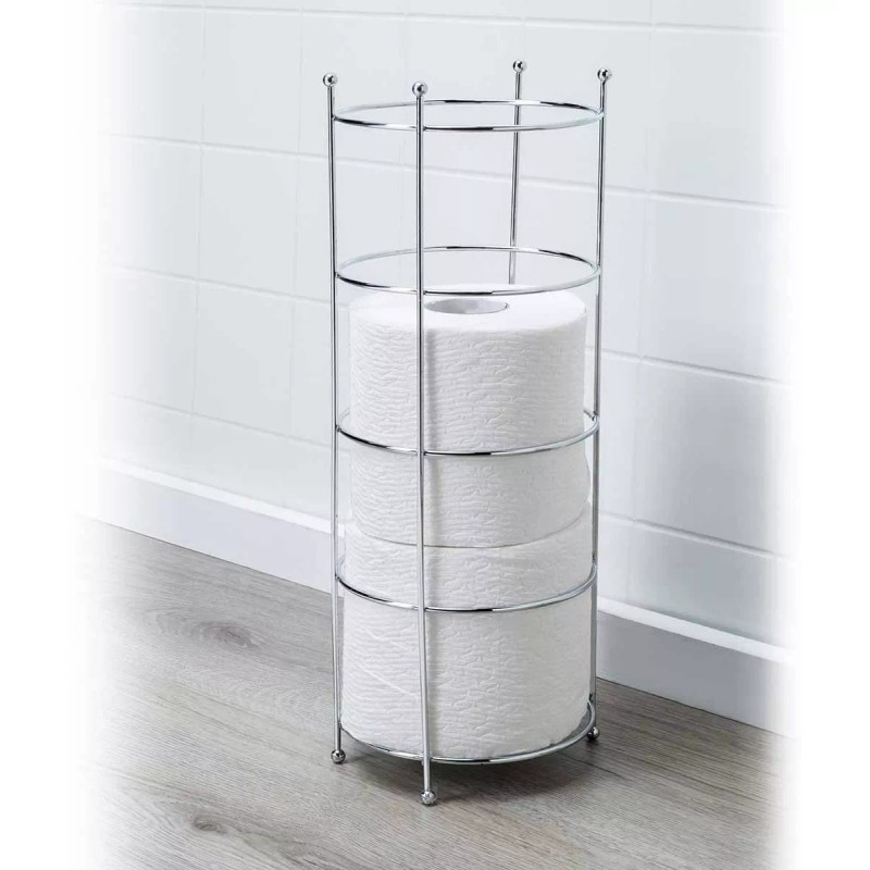 bath Porta Rollo Cromado De Piso Organizador