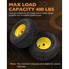 2 Pack 15x6.00-6 Tubeless Lawn Mower Tires, 3" Offset Hub,