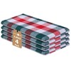 Native Fab Christmas Check Cloth Napkins Set of 4-18"x18", 100%