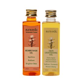 Auravedic Skin Lightening Oil, 100ml and Kumkumadi Oil, 100ml