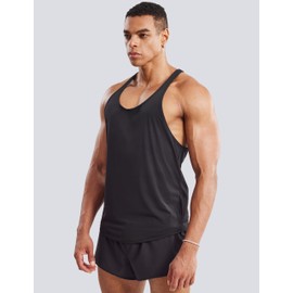 Ouber Men's Mesh Racerback Tank Tops Gym Fitness Sleeveless T-Shirt for Bodybuilding Muscle Shirts, Black XL