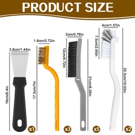 11Pcs Crevice Cleaning Brush Kit, Hard Bristle Crevice Cleaning Brush Tool