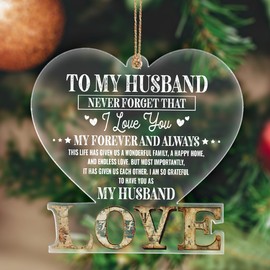 Acrylic Ornaments, to My Husband Vintage, Vintage Hanging Decorations Gift Husband Clear Acrylic Ornaments Love Accessories Xmas Old Paper Hanging Tags Vintage, Husband Gifts