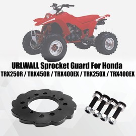 URLWALL Poly Sprocket Guard, CNC Billet Aluminum Sprocket Chain Guard Protector for Honda TRX250R / TRX450R / TRX400EX / TRX250X / TRX400EX (Black)