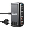 RUIZHI 600W USB C Ladeger?t Mehrfach, 8 Ports Schnellladeger?t Ladestation