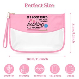 Crochet Knitting Lover Gifts Knitting Gifts for Knitters Makeup Bag Crocheting for Women Girls Crocheting Themed Birthday for Knitter Crocheters Crochet Beginner Her Mom Grandma Friends Cosmetic Bag