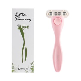 AioBos Razor for Women Women Sensitive Skin Delicate Zones Zinc Alloy Body Shaver Oval Replacement Blade (Pink)