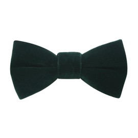 HOULIFE Children's Boys Bow Tie - Adjustable Girls Bow Tie Made of Velvet Pre-tied Bow Tie, Plain Bow Ties with Butterflies for Party, Ball, Banquet, Wedding with Gift Box, dark green