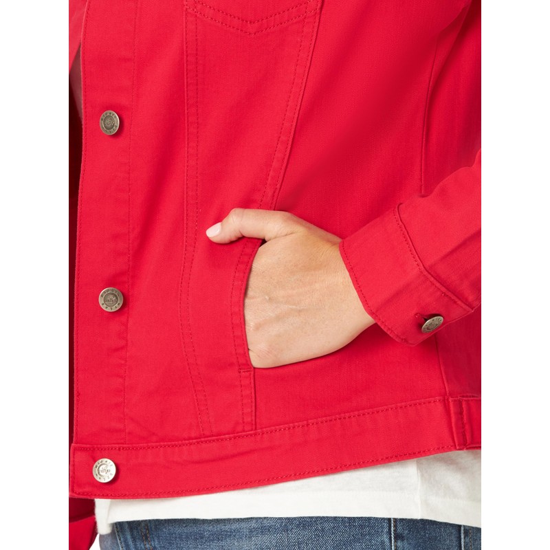 Riders by Lee Indigo Women's Denim Jacket, Jalapeno Cherry Red,