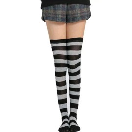Generic Calcetines A Rayas For Mujer, Hasta El Muslo, Medias Largas