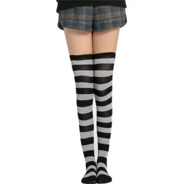 Generic Calcetines A Rayas For Mujer, Hasta El Muslo, Medias Largas