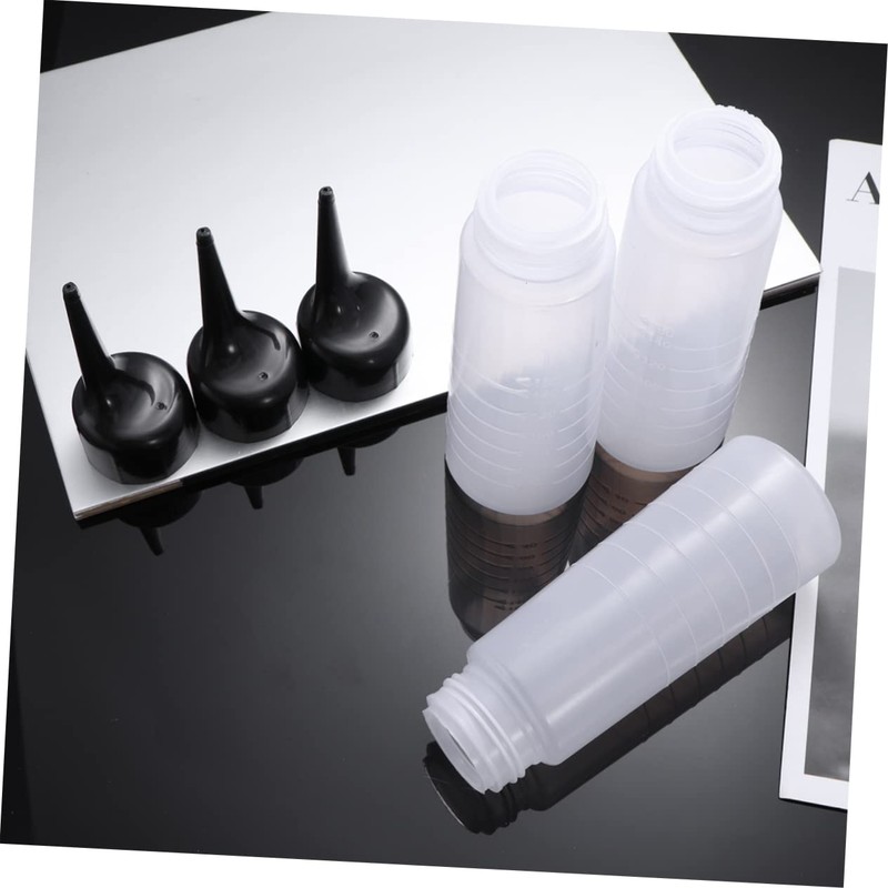 FOMIYES 3pcs Refillable Container Hair Dye Measuring Bottle Condiment Bottles