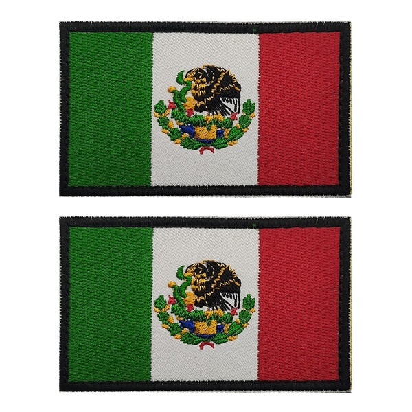 EmWoot 2PCS Americas Mexican Flag Patch Embroidered Morale Patch Military