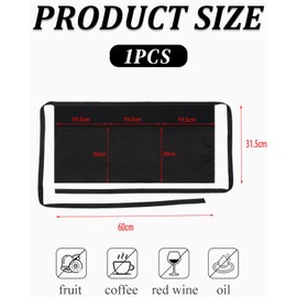 KGDUYC Waiter's apron, pre-tie apron, short kitchen apron for women, baking apron, black, barbecue apron, bistro apron, short black for women, men, boss, waiters, café