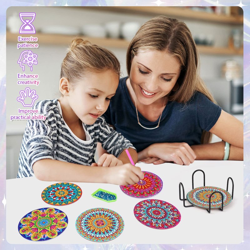 Dream Fun Diamant Painting Kit für Erwachsene Kinder, Mandala Basteln