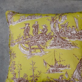 Maison d' Hermine Calais - Celery 100% Cotton Decorative Pillow Cover for Couch Sofa Cushion Covers Bedroom Home Living Room (20"x20")