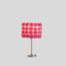 Ore International HBL2403 18.25" in Pink Roses in Bloom Acrylic/Metal Table Lamp
