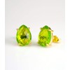 Peridot Quartz stud earrings, everyday earrings, Vermeil Gold or silver,