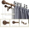 Mayrhyme Wood Double Curtain Rods Set for Windows 72 to