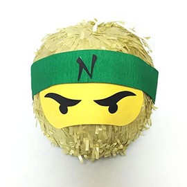 Ninja Pinata - Ideal for Ninja Party - Pinata Gift - Pinata Birthday - Choice of Colours: Green, Black, Blue, Red (Gold)