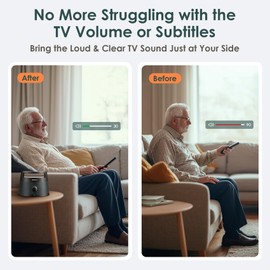 SIMOLIO 621D Plus Wireless Speakers for TV for Seniors - Bluetooth TV Speakers for Hard of Hearing, Elderly, 3 EQ Modes, Dialog Enhancer, Portable Speaker for TVs, 164ft Range, Bluetooth Connectivity