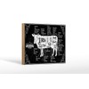 Ontrada Holzschild 12x18cm Beef cuts Organic Holz Schild