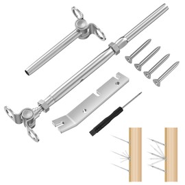 CKE 30 Pairs Cable Railing Kit 3/16" Swage Toggle Turnbuckle Cable Railing Hardware Kit T316 Stainless Steel for Wood Post Cable Railing System Wire Rope Cable Angle 180° Adjustable Angle Stairs Deck