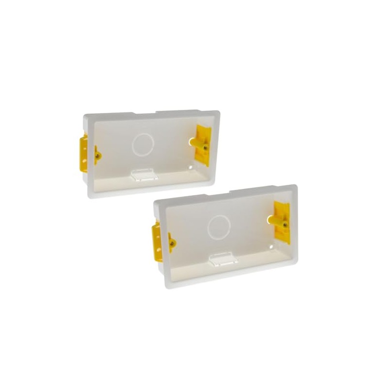 ÉABCON 35mm 2 Gang Dry Lining Back Box, Plasterboard Pattress