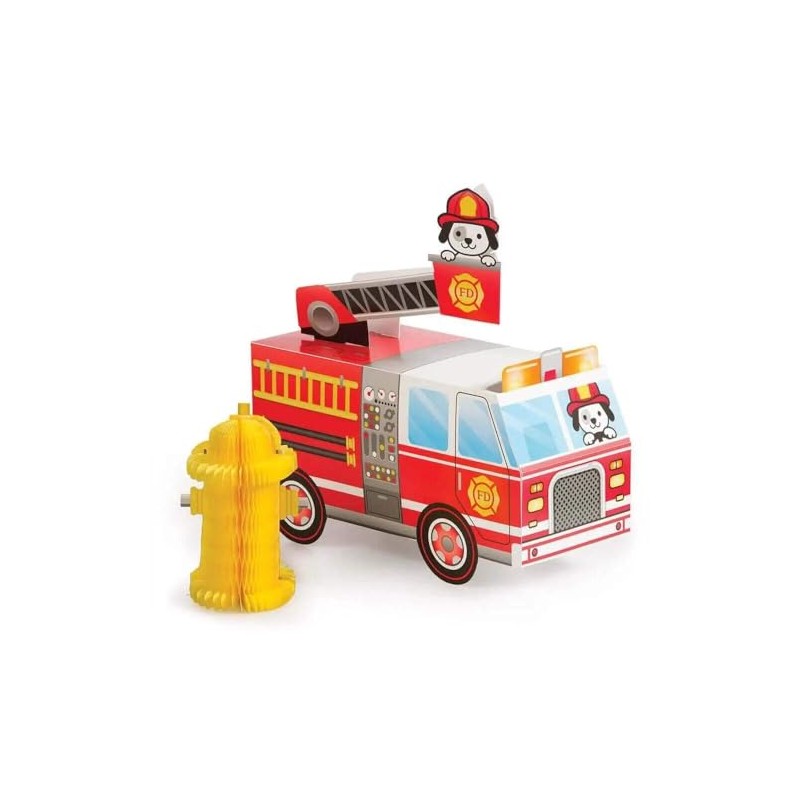 Creative Converting 332201 CENTERPIECE 3D FIRETRUCK, One Size, Multicolor