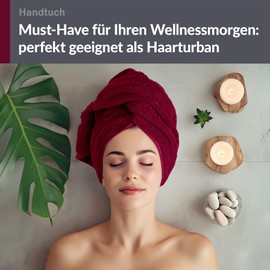 Lashuma Cotton Hand Towel 50 x 100 cm in Cherry Red, Soft and Skin-Friendly, Ideal for Bathroom, Beach or Wellness