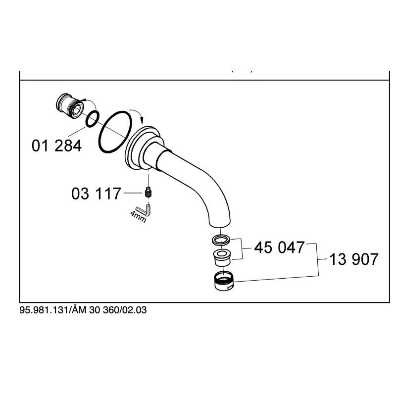 Grohe Atrio Tub Spout in Starlight Chrome Model 13164000 New