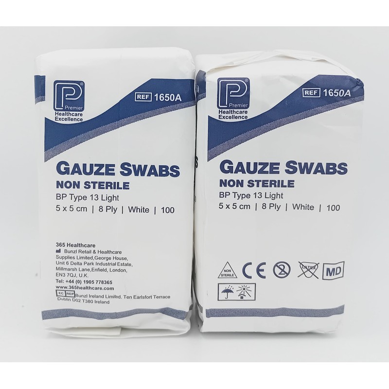 Non-Sterile Gauze Swabs 8 Ply - 5cm x 5cm -