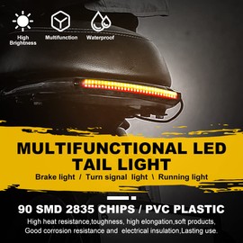 Vooda Motorcycle LED Tail Light Strips,11.8" Double color LEDs Brake Stop Tail Lihgt Turn signal Light Multifunction Waterproof Flextible LED Strips for Motorcycle ATV ect.2-Pack. (30cm-90SMD)