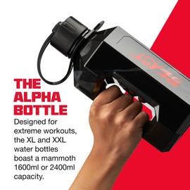 Alpha Designs | Water Bottle 1.6l | 1 Litre Water Bottle | Large Water Jug | BPA Free & Leakproof | For Men, Sports, Gym & Travel | Black